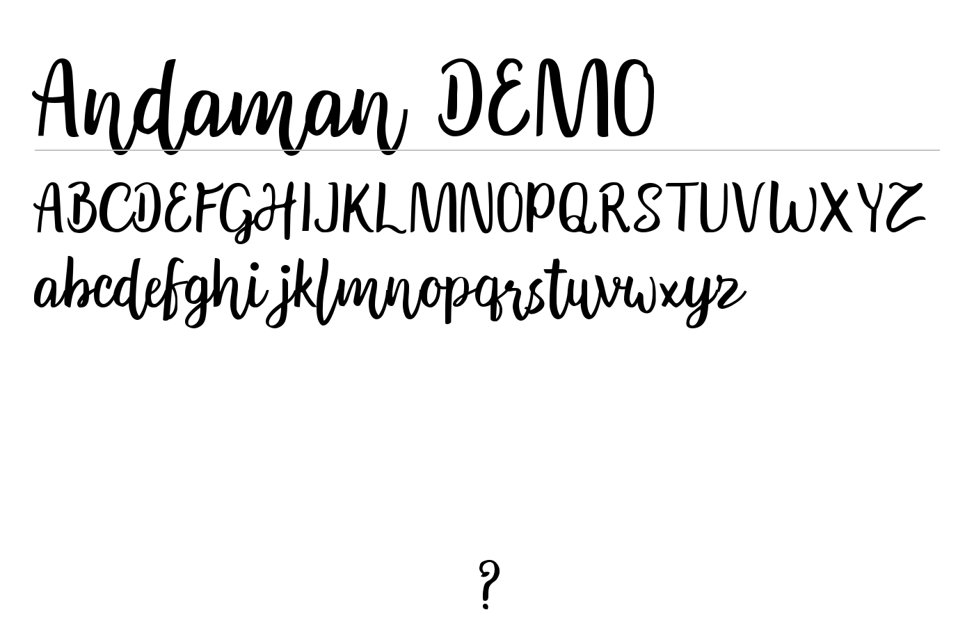 Andaman DEMO Font preview