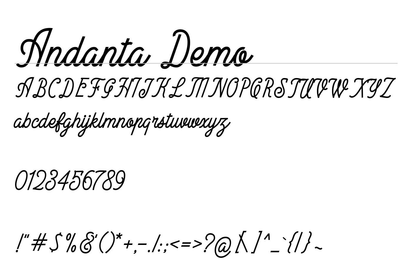 Andanta Demo Font preview