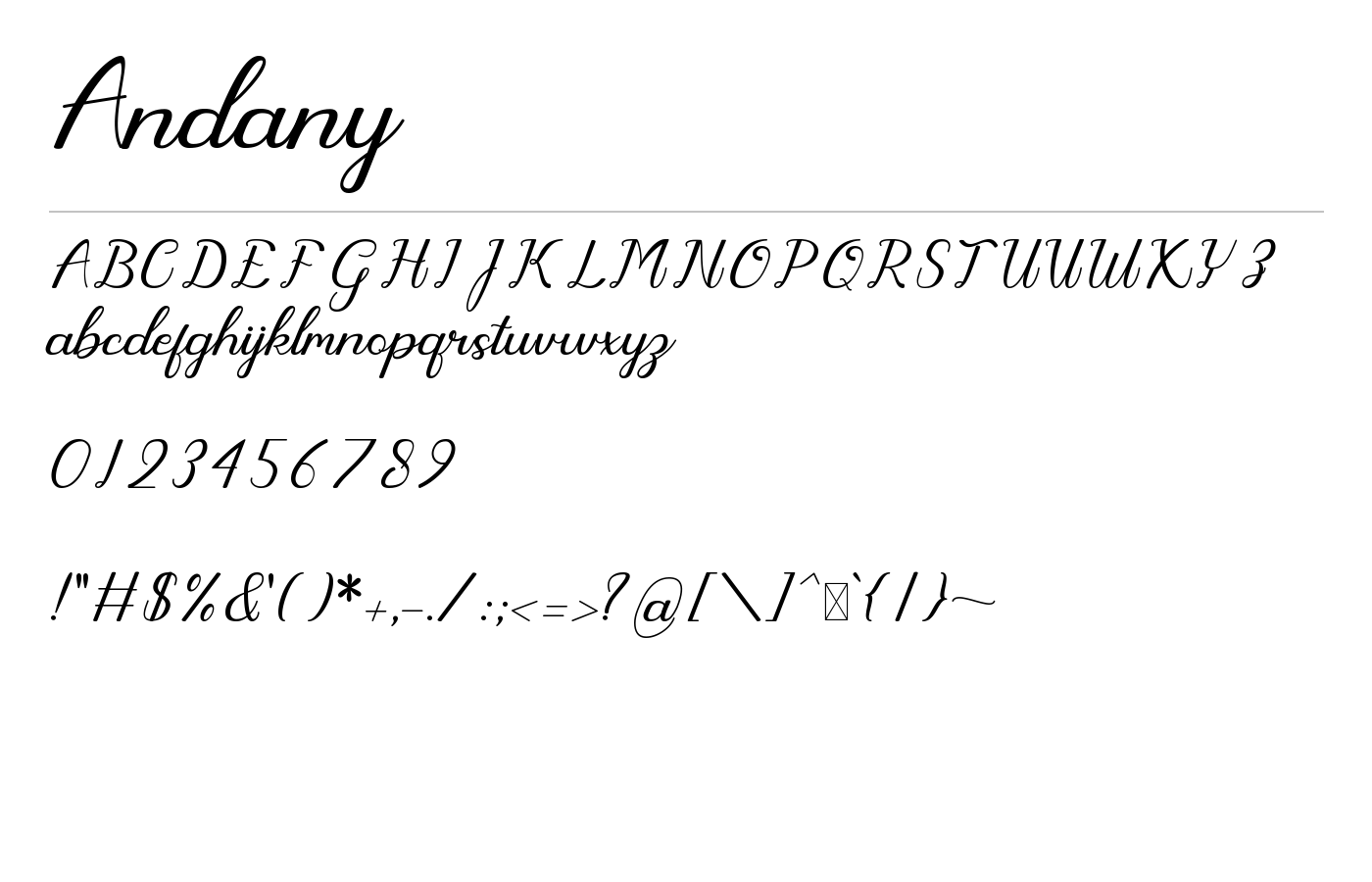 Andany Font preview