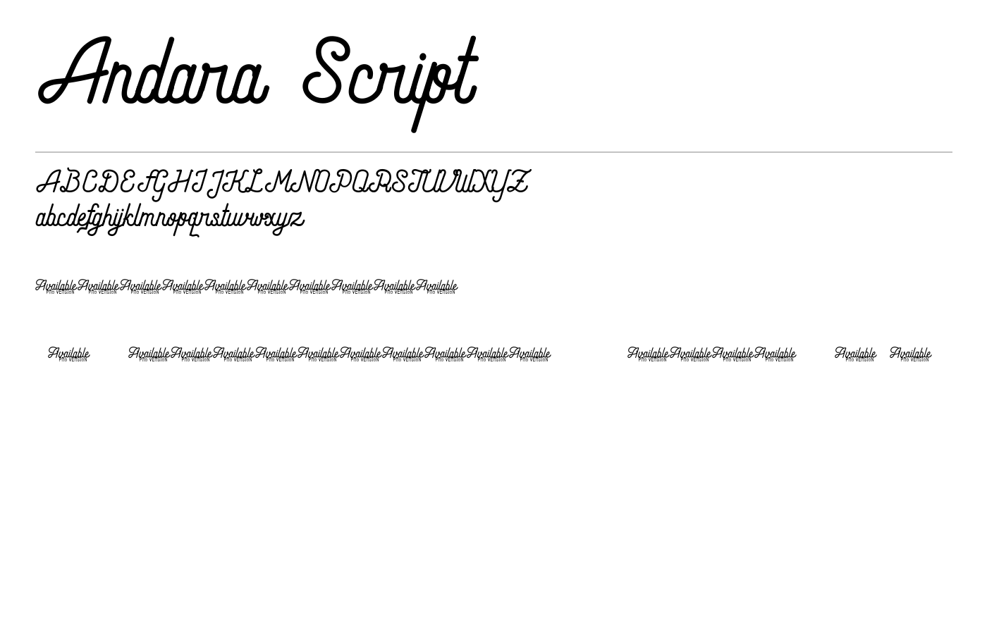 Andara Script Font preview