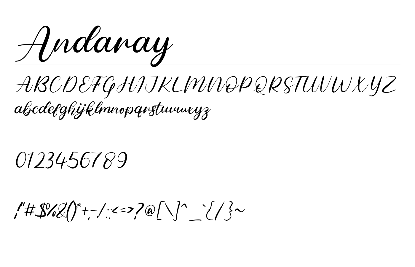 Andaray Font preview