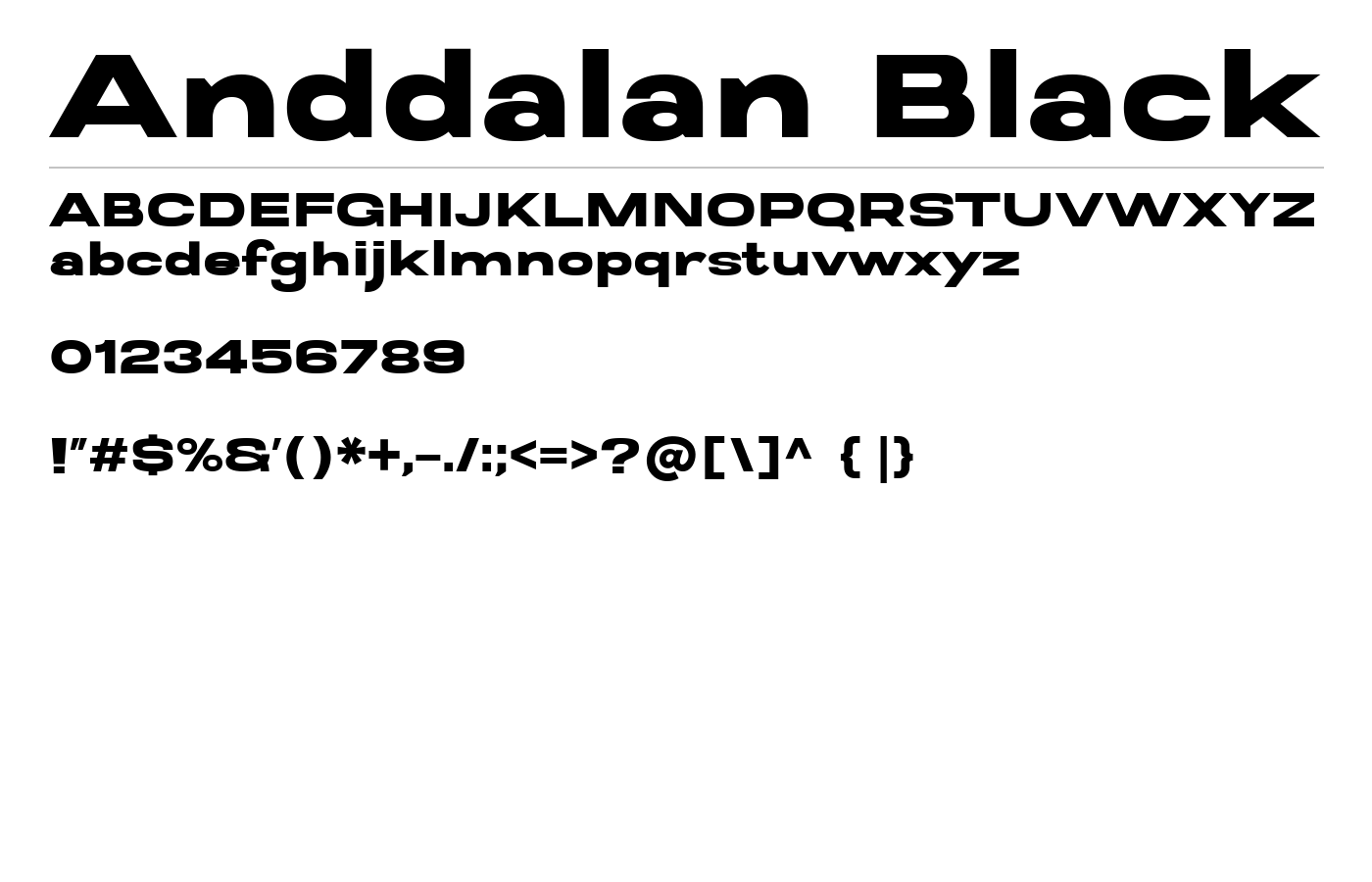 Anddalan Font preview