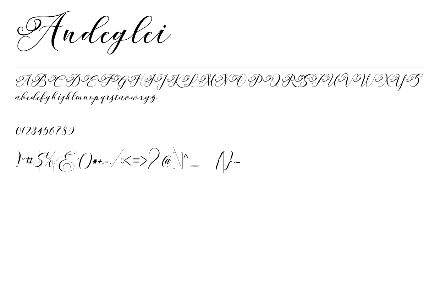 Andeglei Font preview