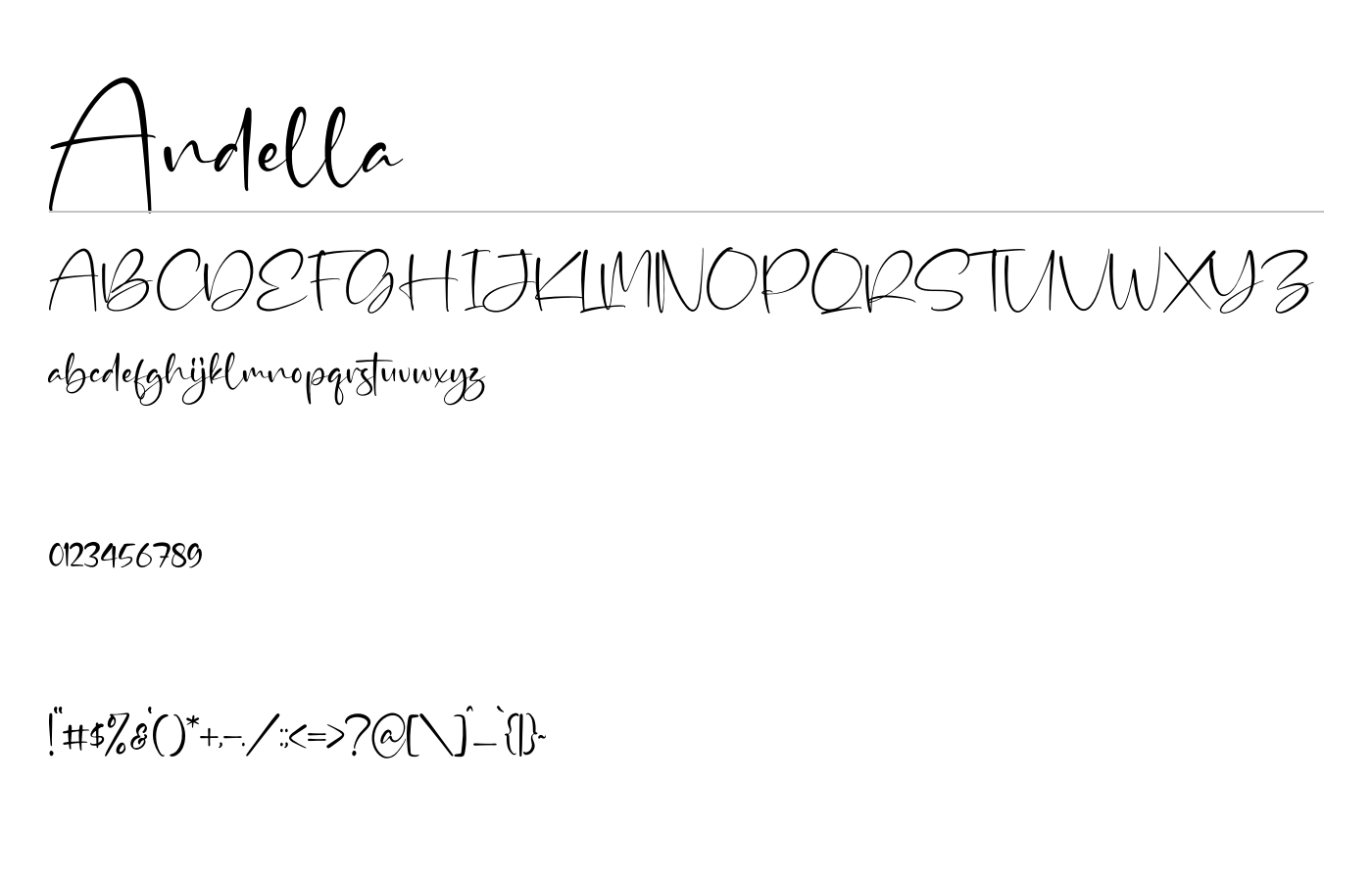 Andella Font preview
