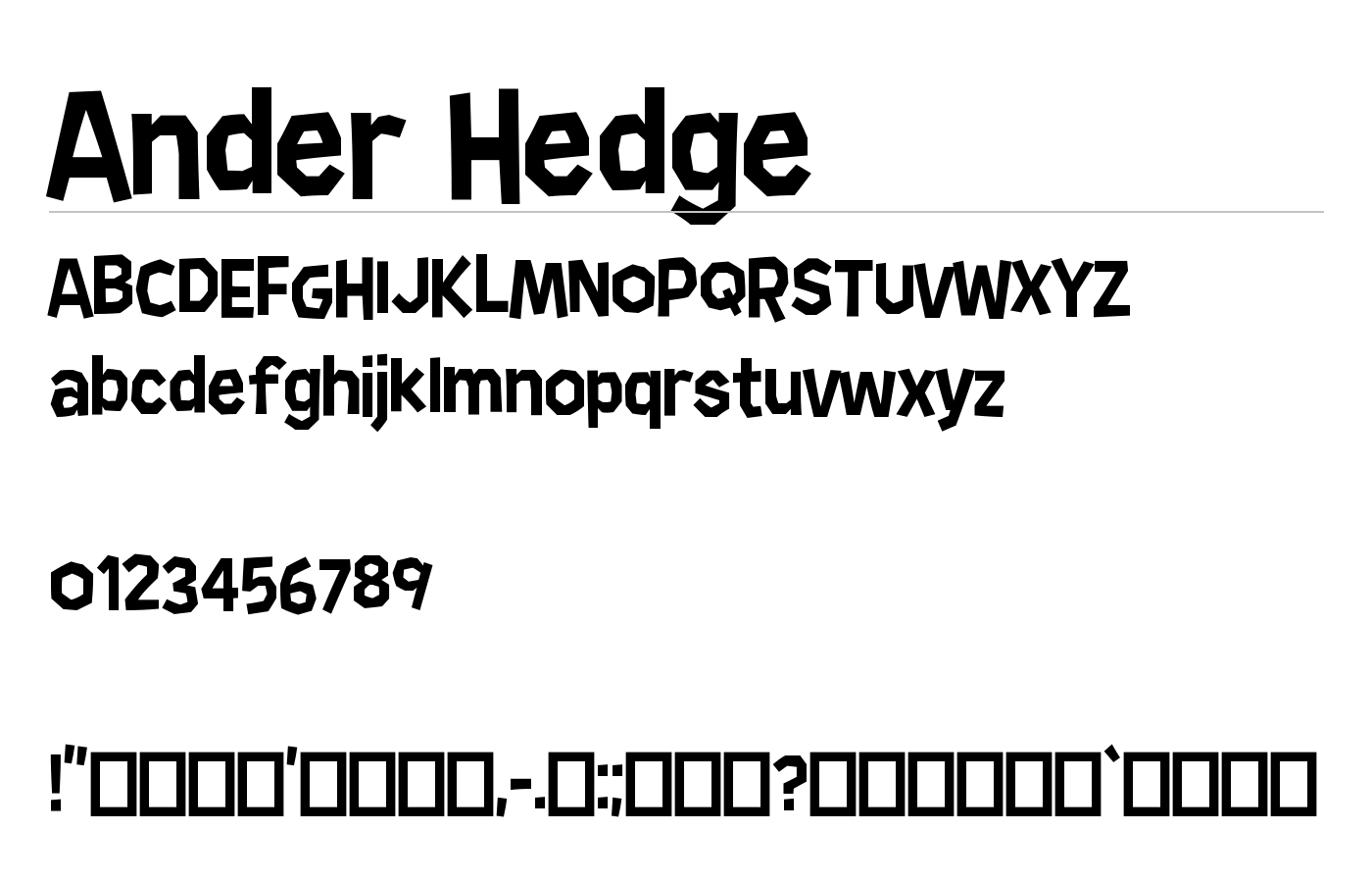 Ander Hedge Font preview