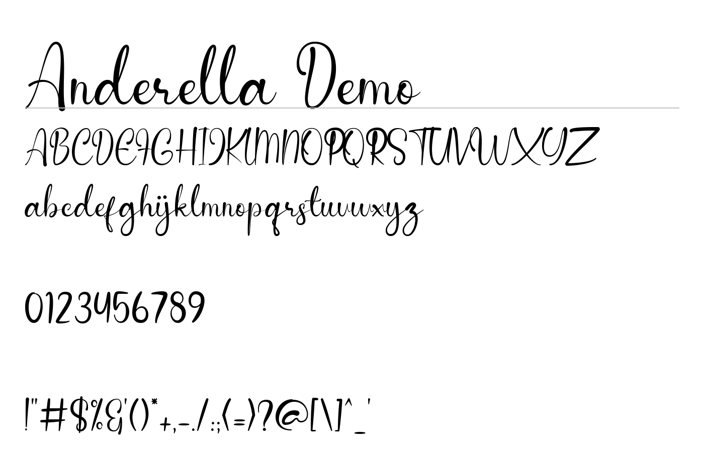 Anderella Font preview