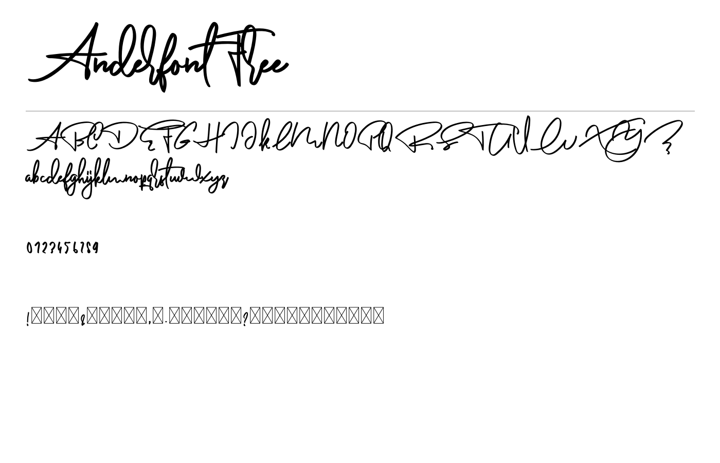 AnderfontFree Font preview
