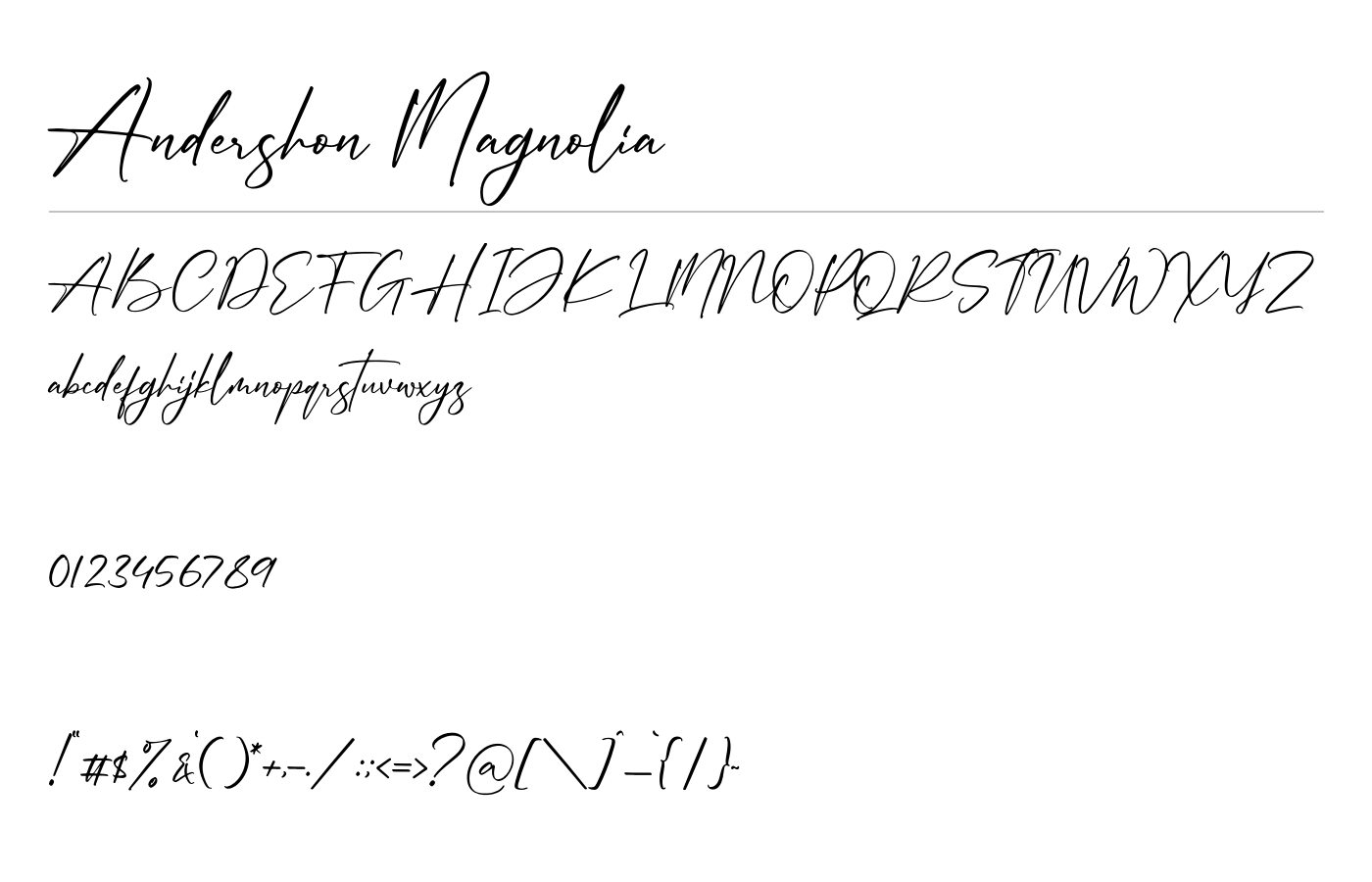 Andershon Magnolia Font preview