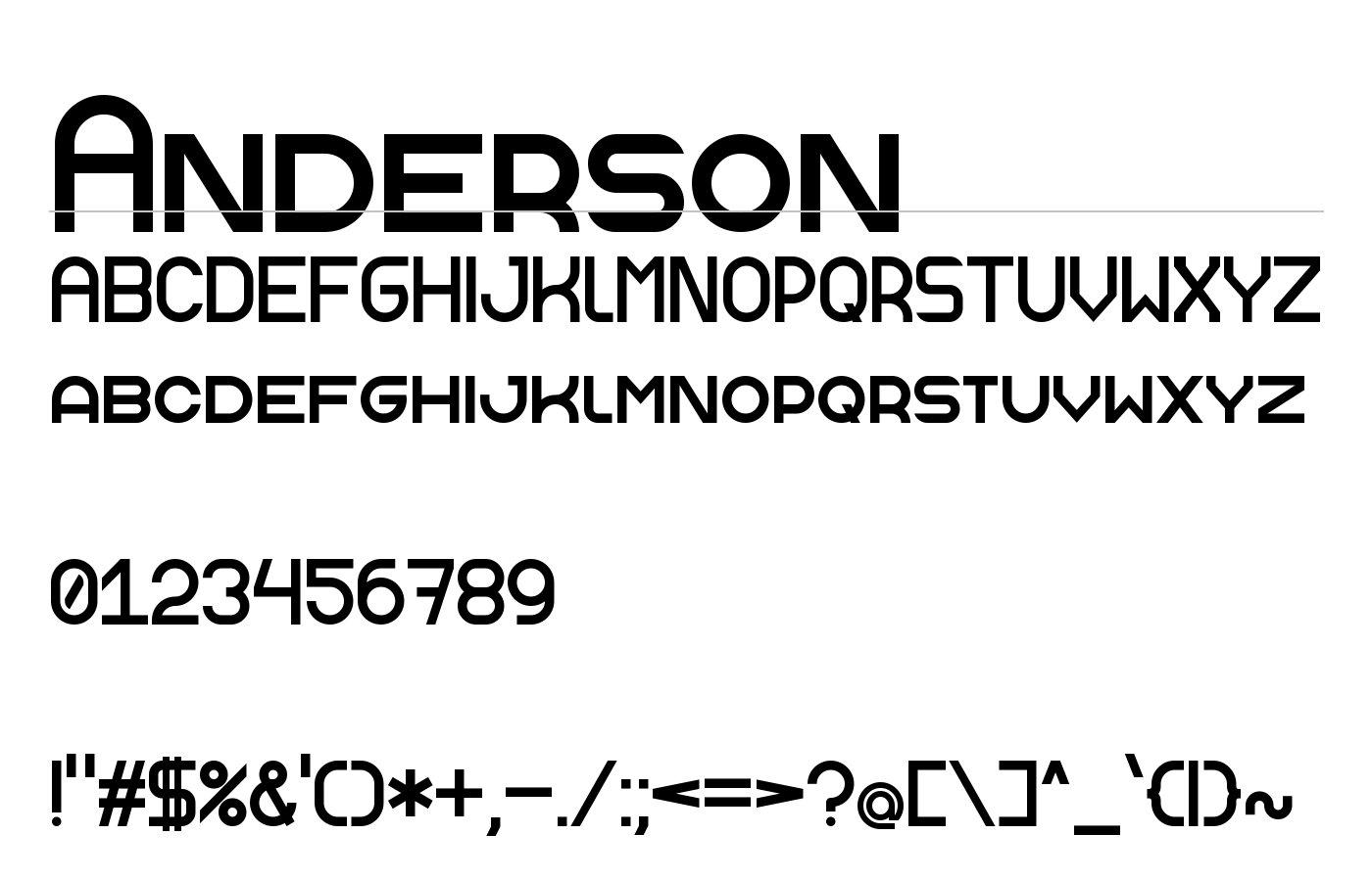 Anderson Font preview