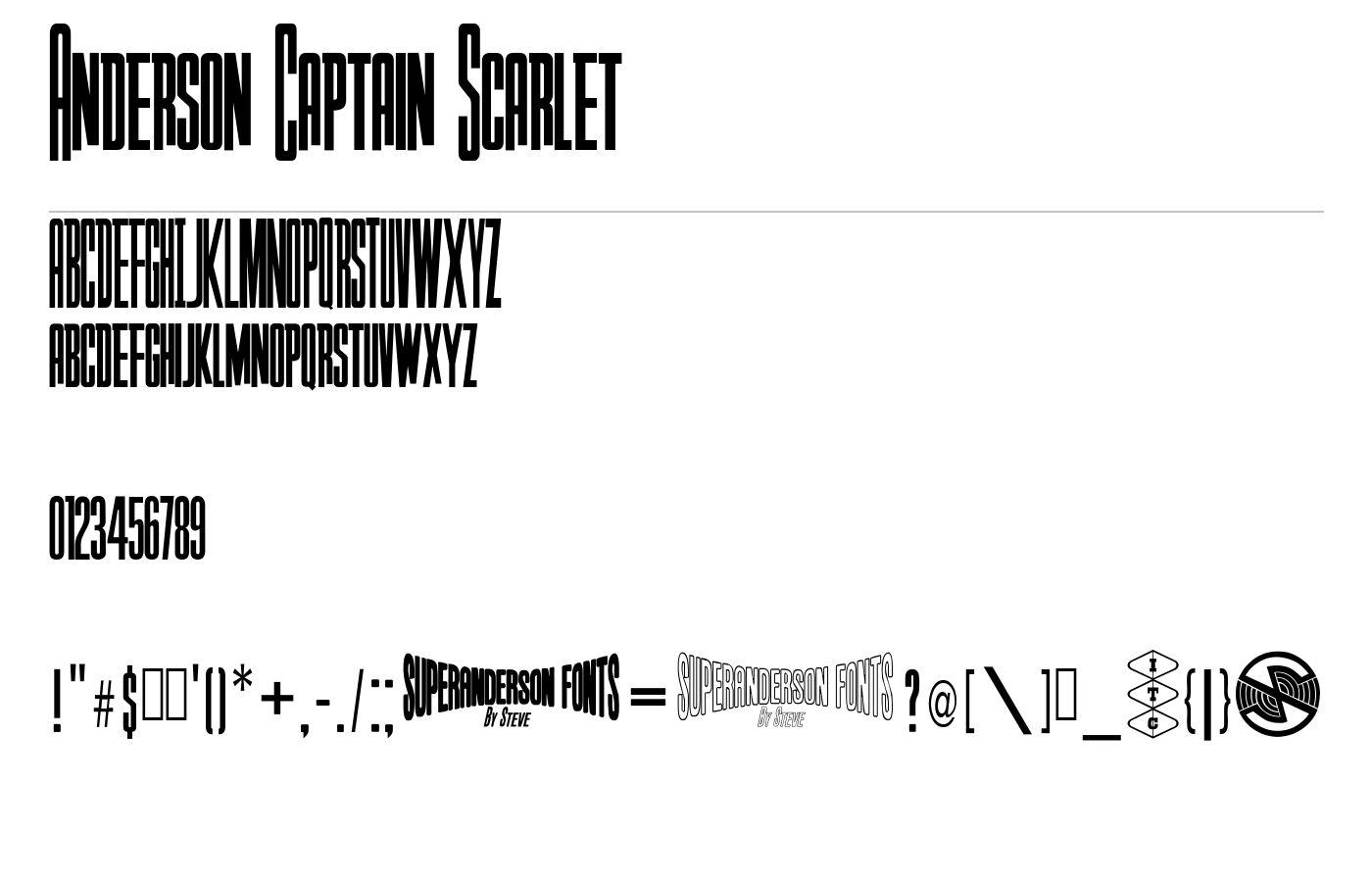 Anderson Captain Scarlet Font preview