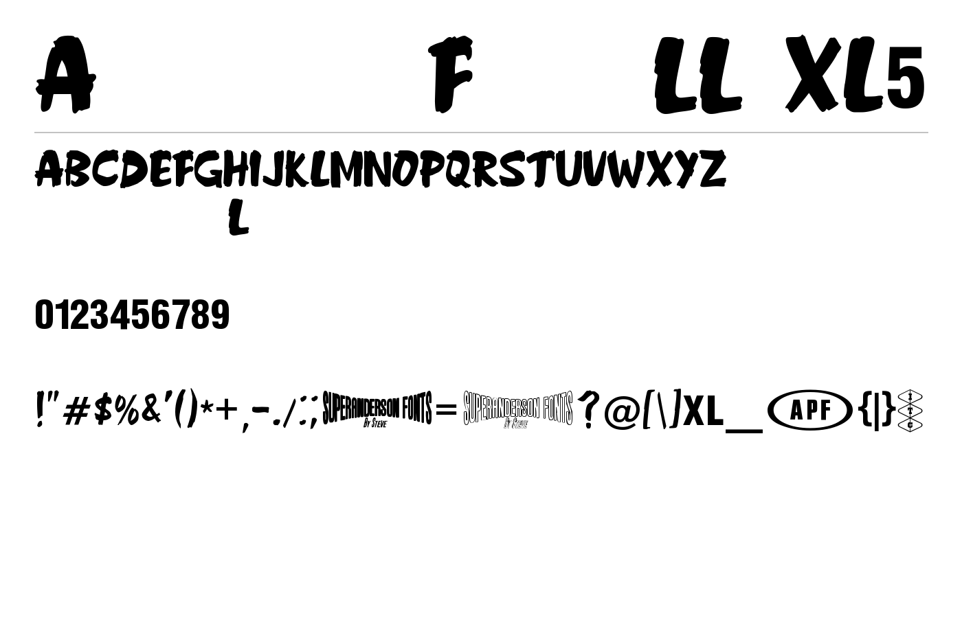 Anderson Fireball XL5 Font preview