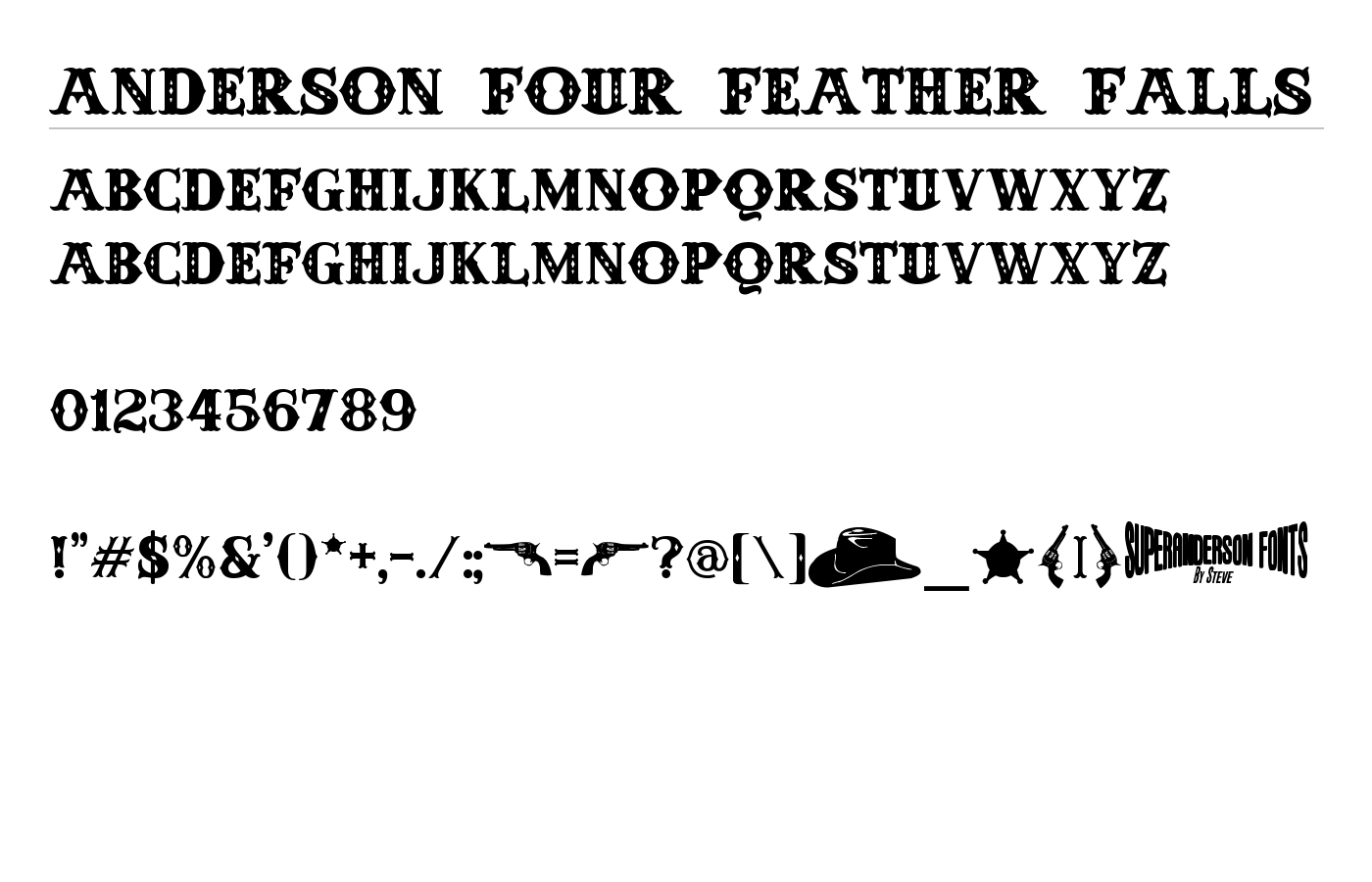 Anderson Four Feather Falls Font preview