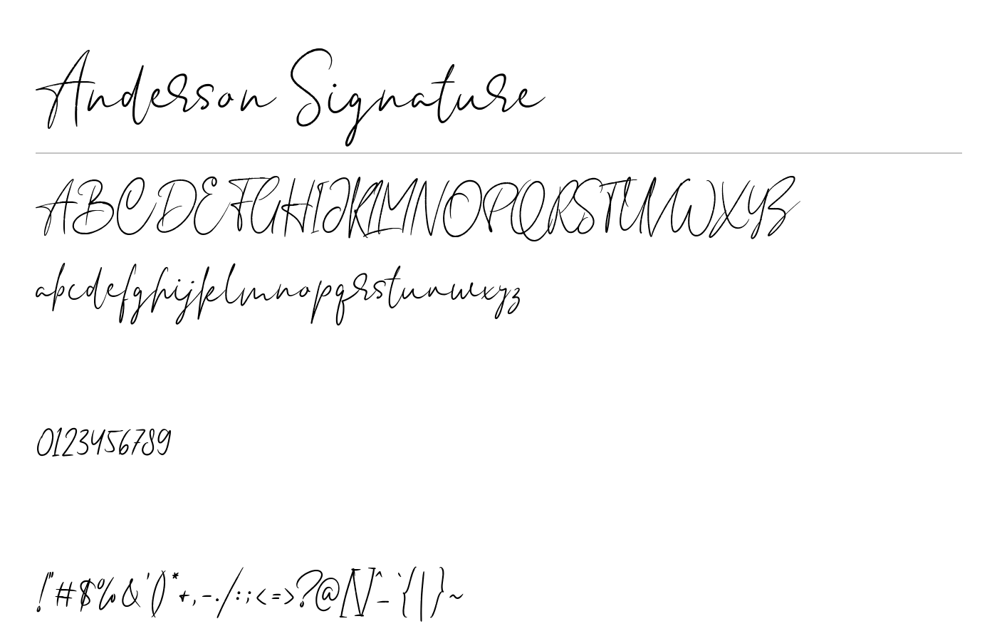 Anderson Signature Font preview
