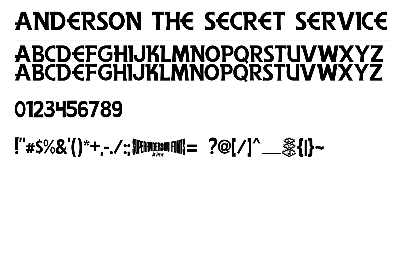 Anderson The Secret Service Font preview