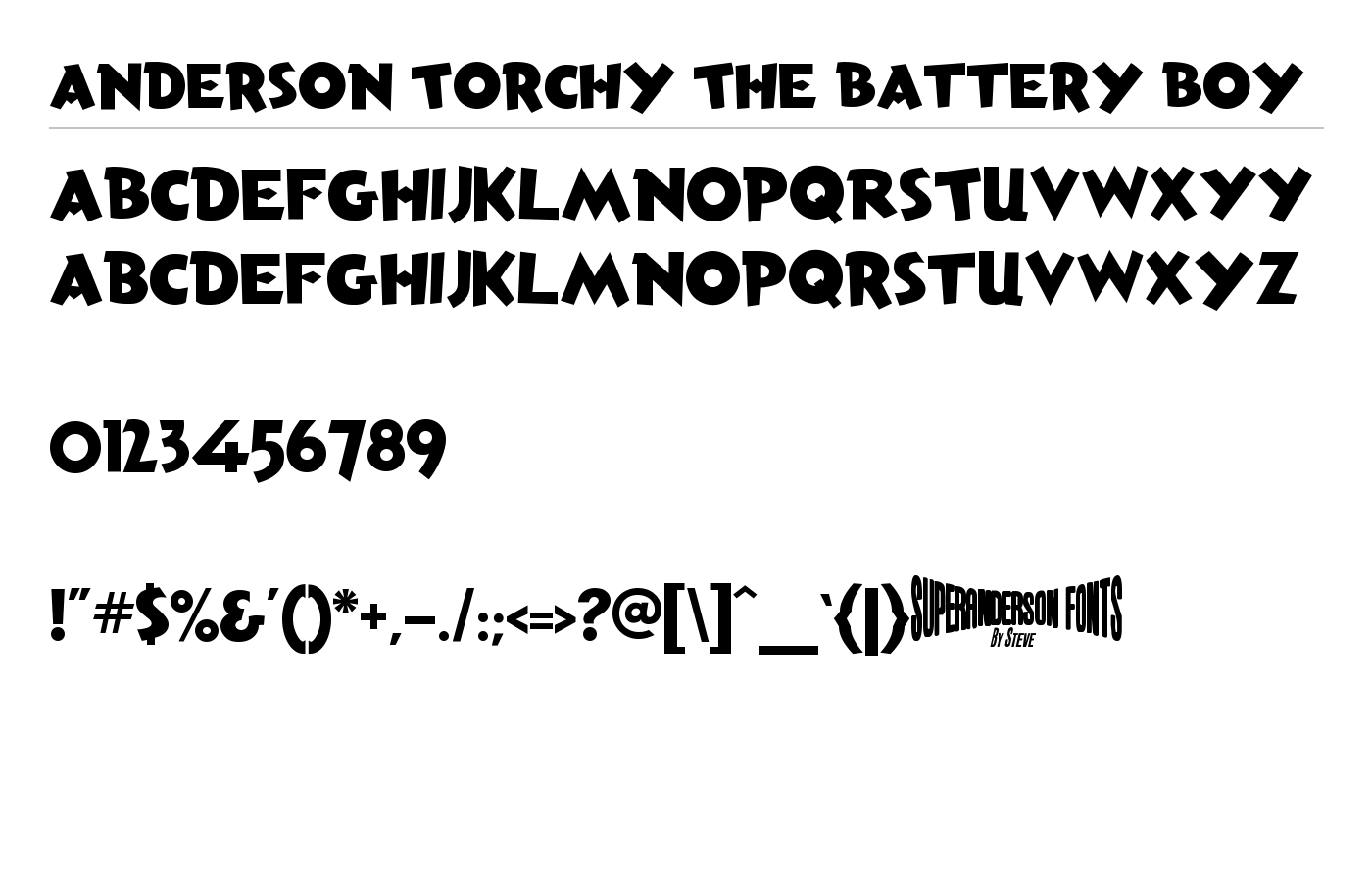 Anderson Torchy The Battery Boy Font preview