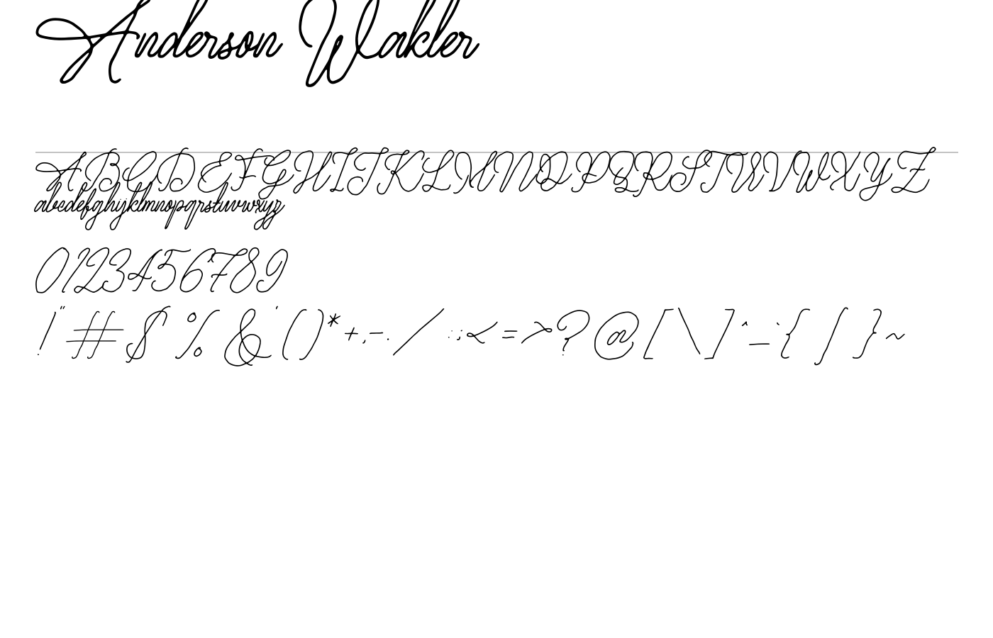 Anderson Wakler Font preview