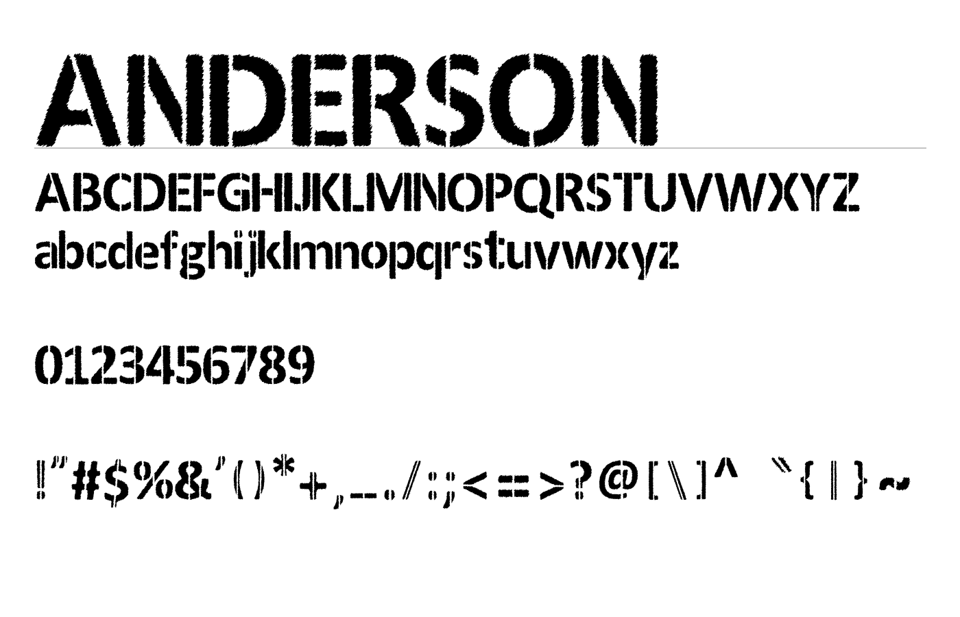 ANDERSON Font preview