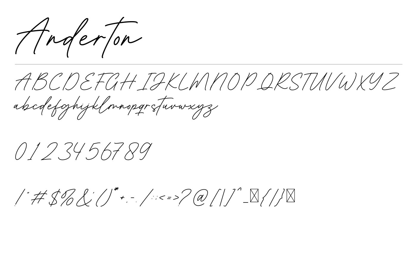 Anderton Font preview