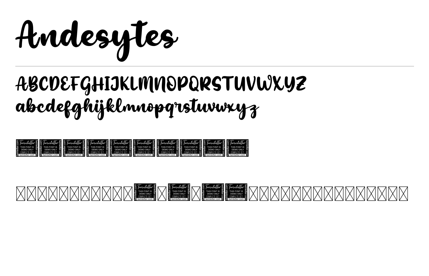 Andesytes Font preview