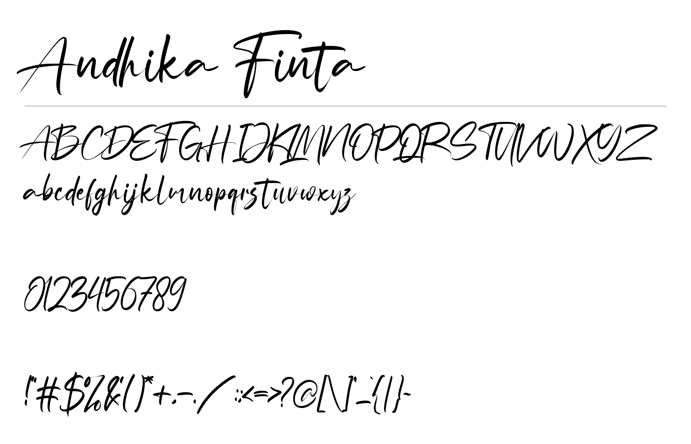 Andhika Finta Font preview