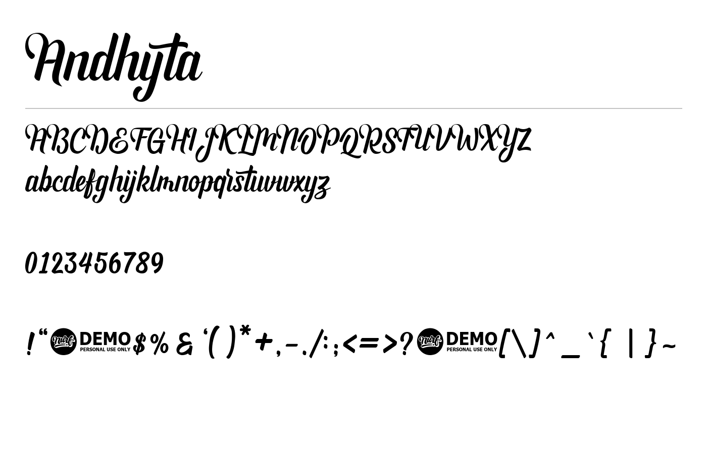 Andhyta Font preview