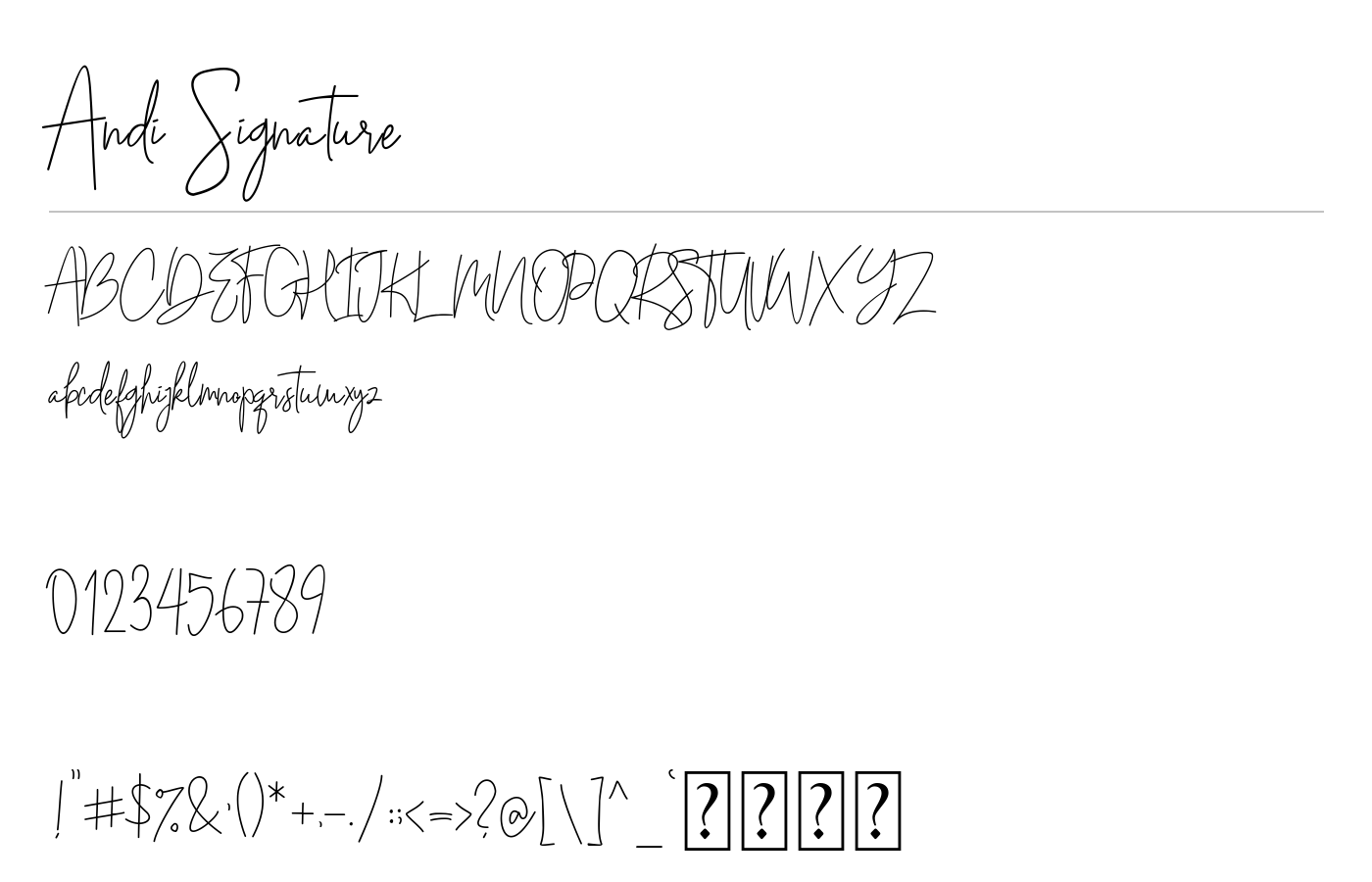 Andi Signature Font preview