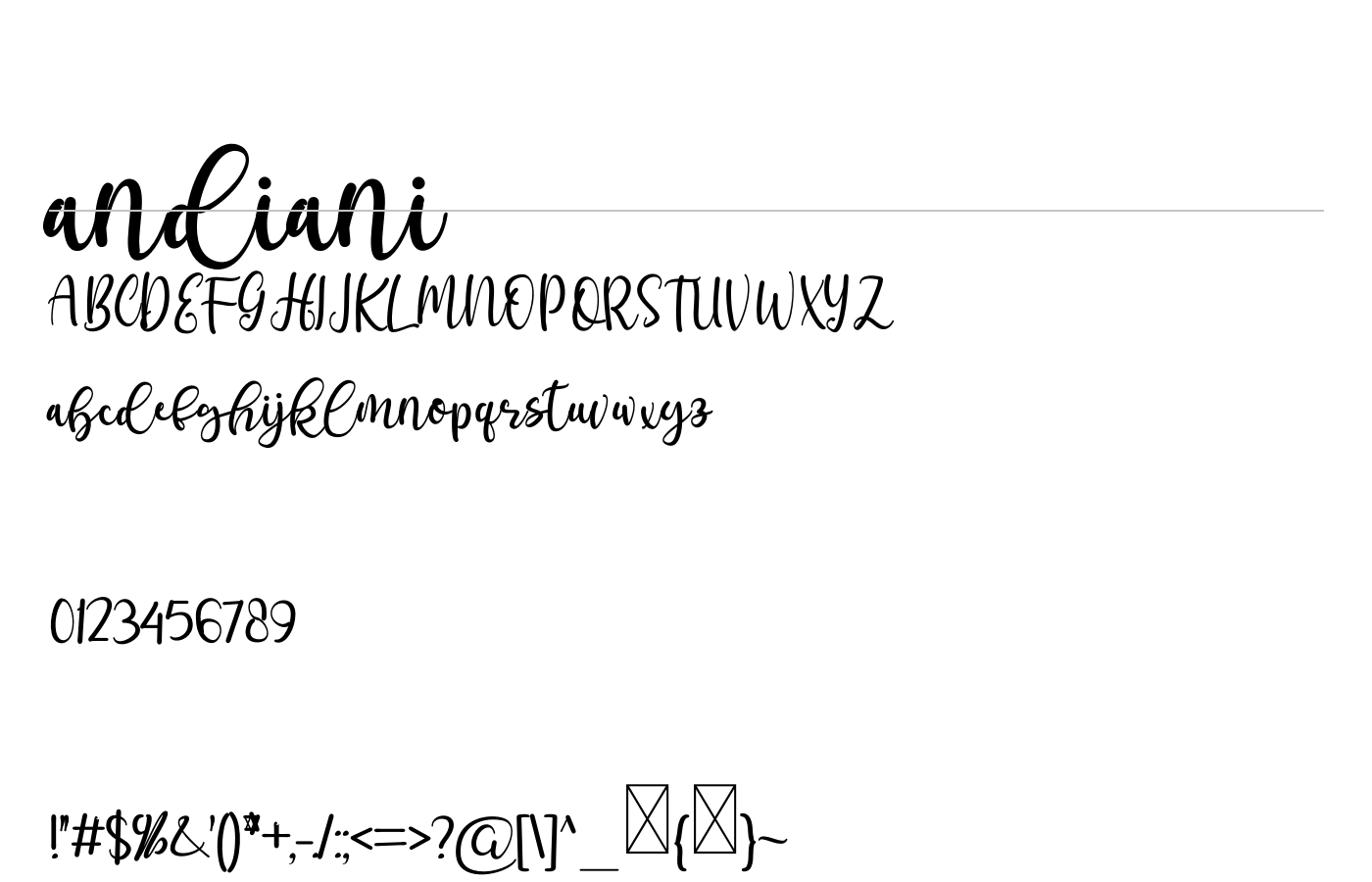 Andiani Font preview