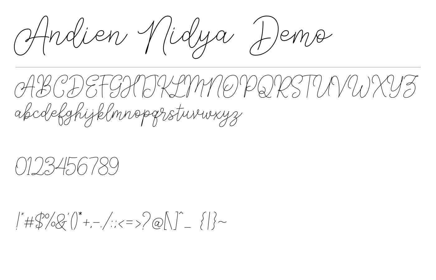 Andien Nidya Demo Font preview