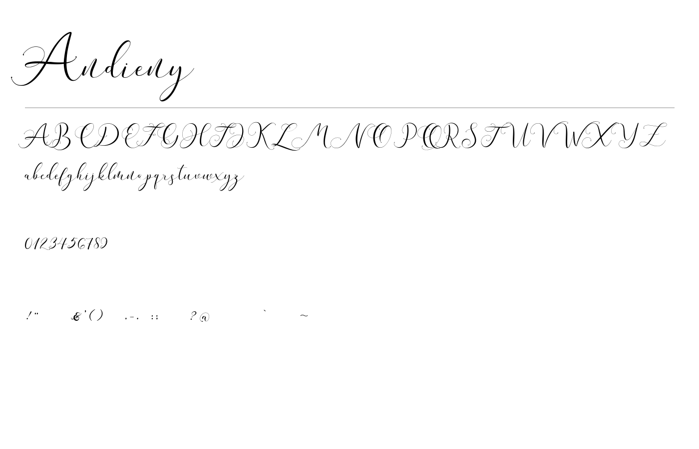 Andieny Font preview
