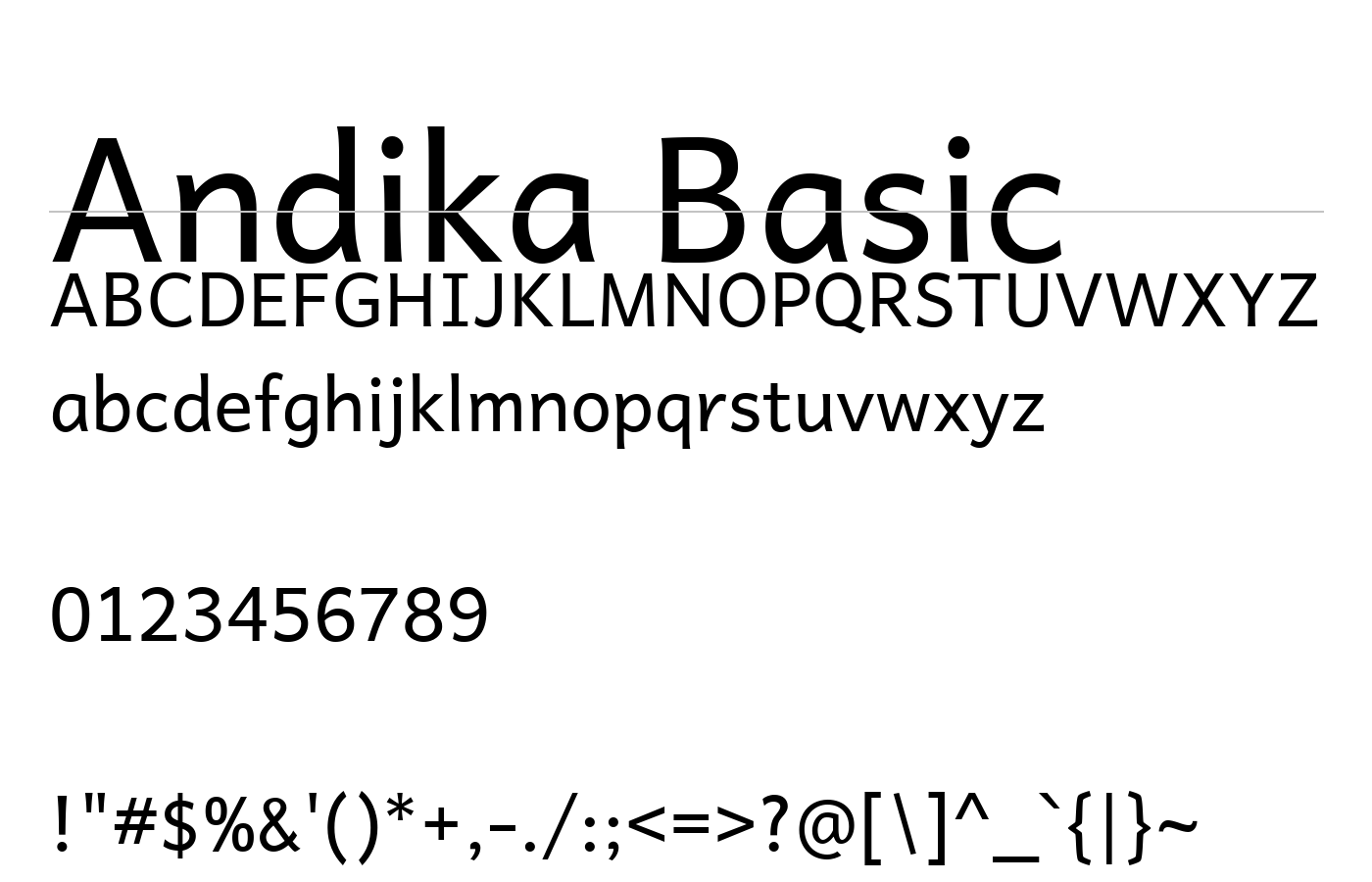 Andika Basic Font preview