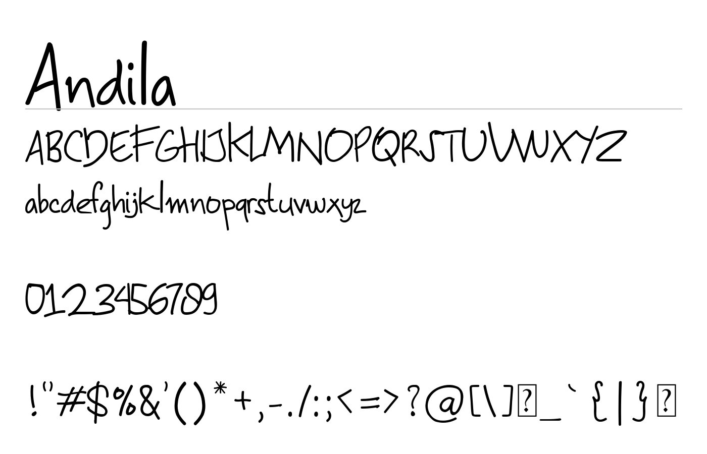 Andila Font preview