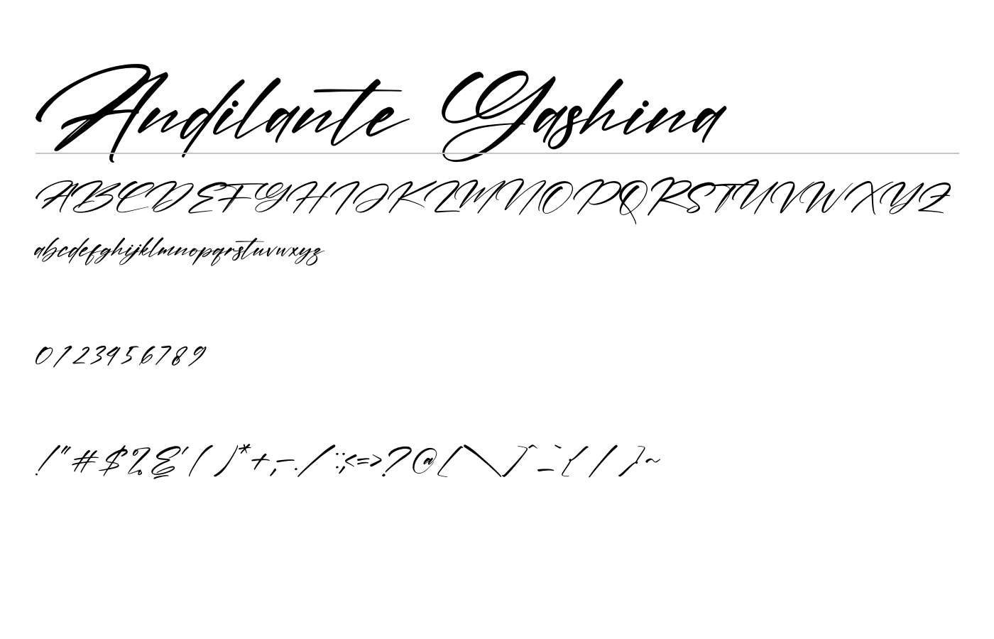 Andilante Gashina Font preview