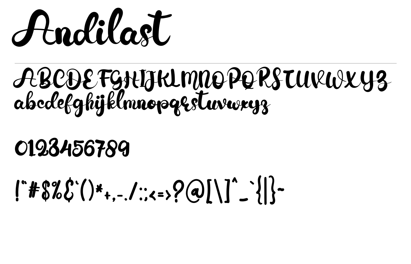Andilast Font preview