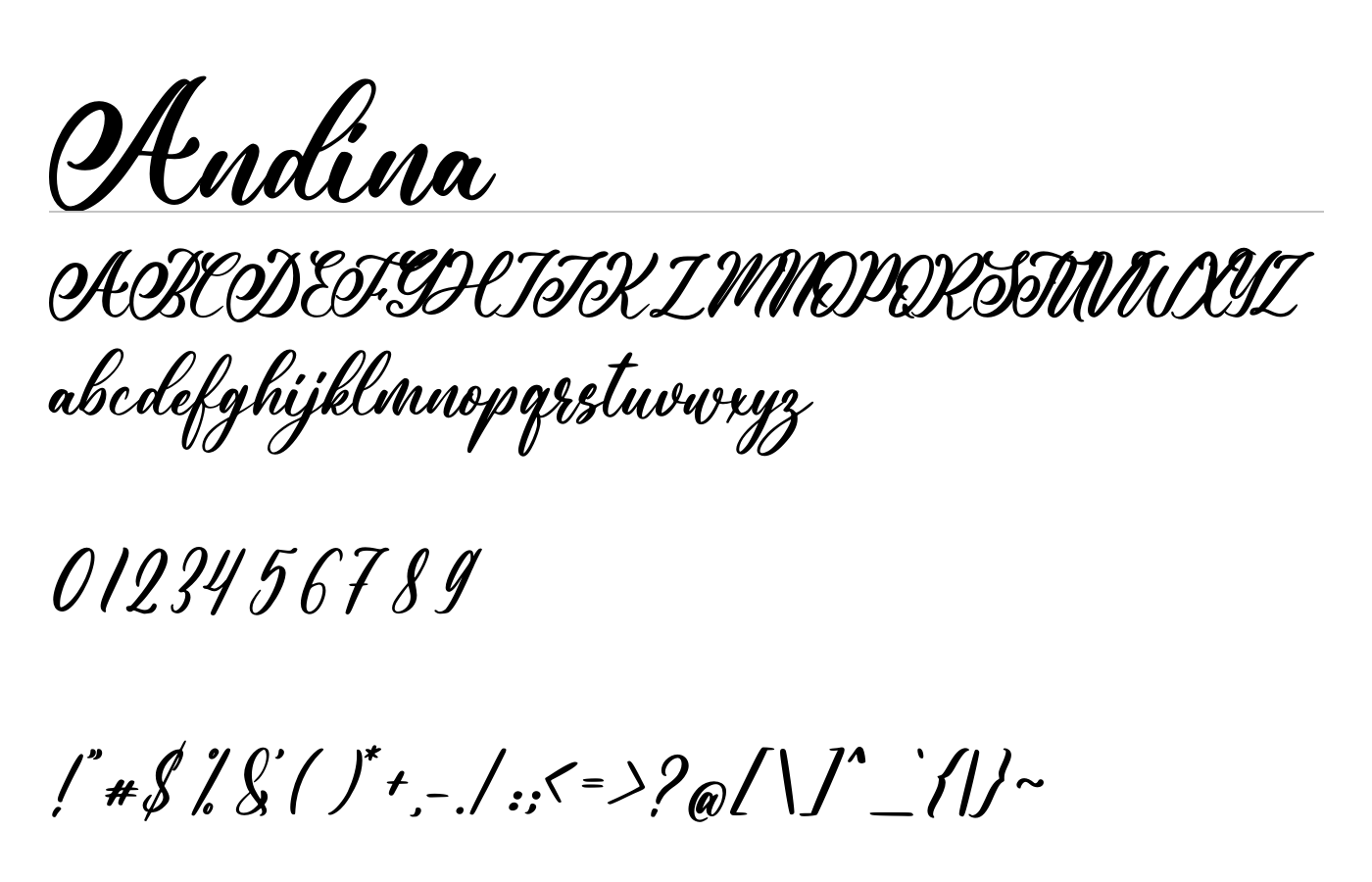 Andina Font preview