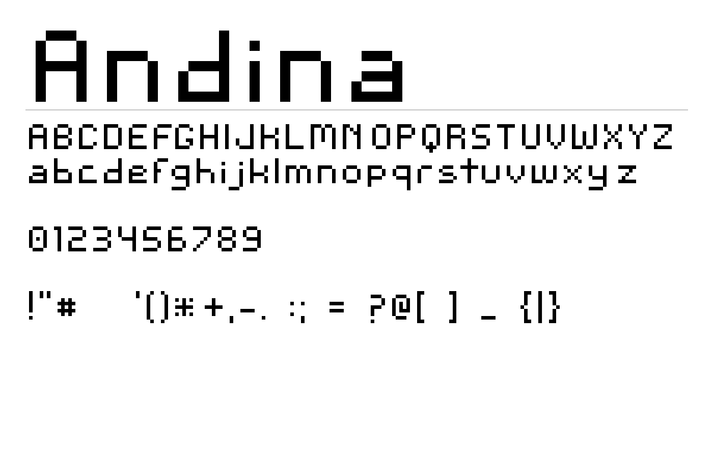 Andina Font preview