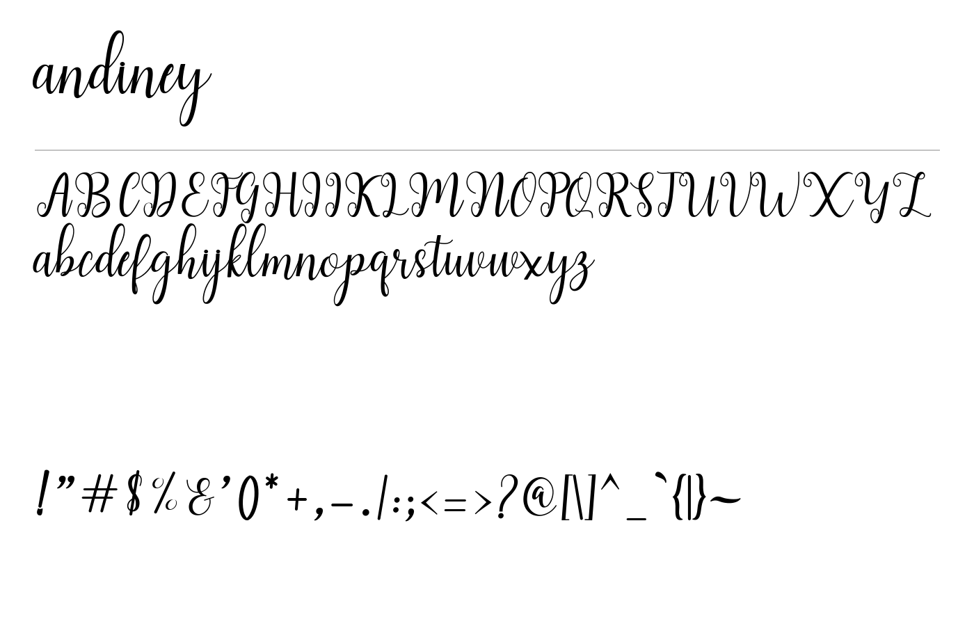andiney Font preview
