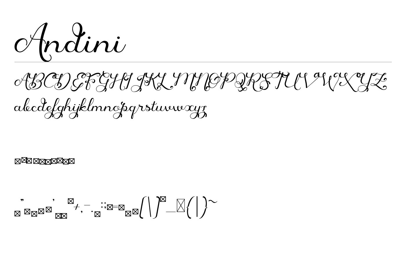 Andini Font preview