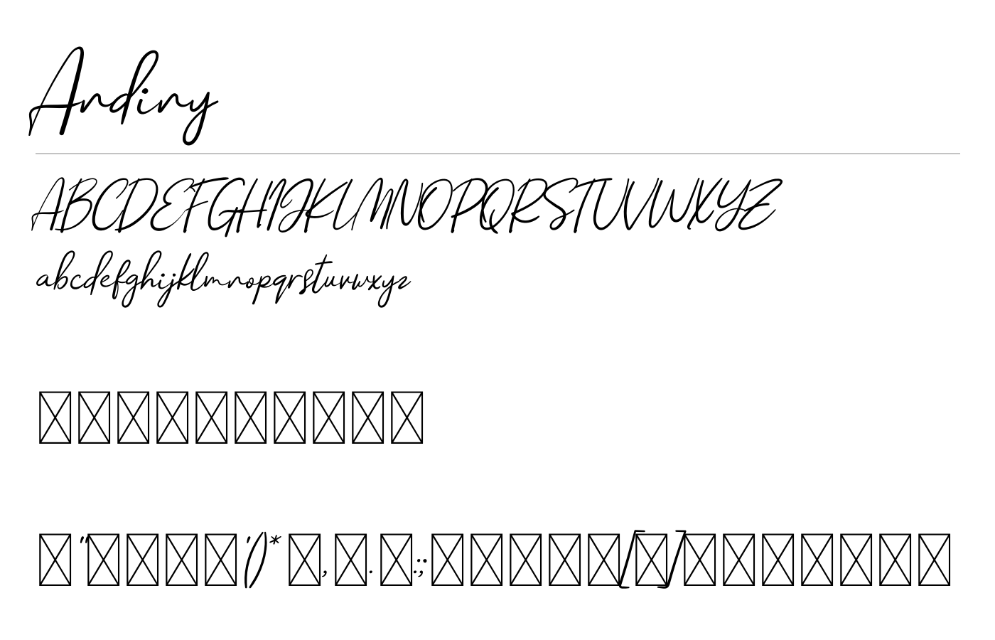Andiny Font preview