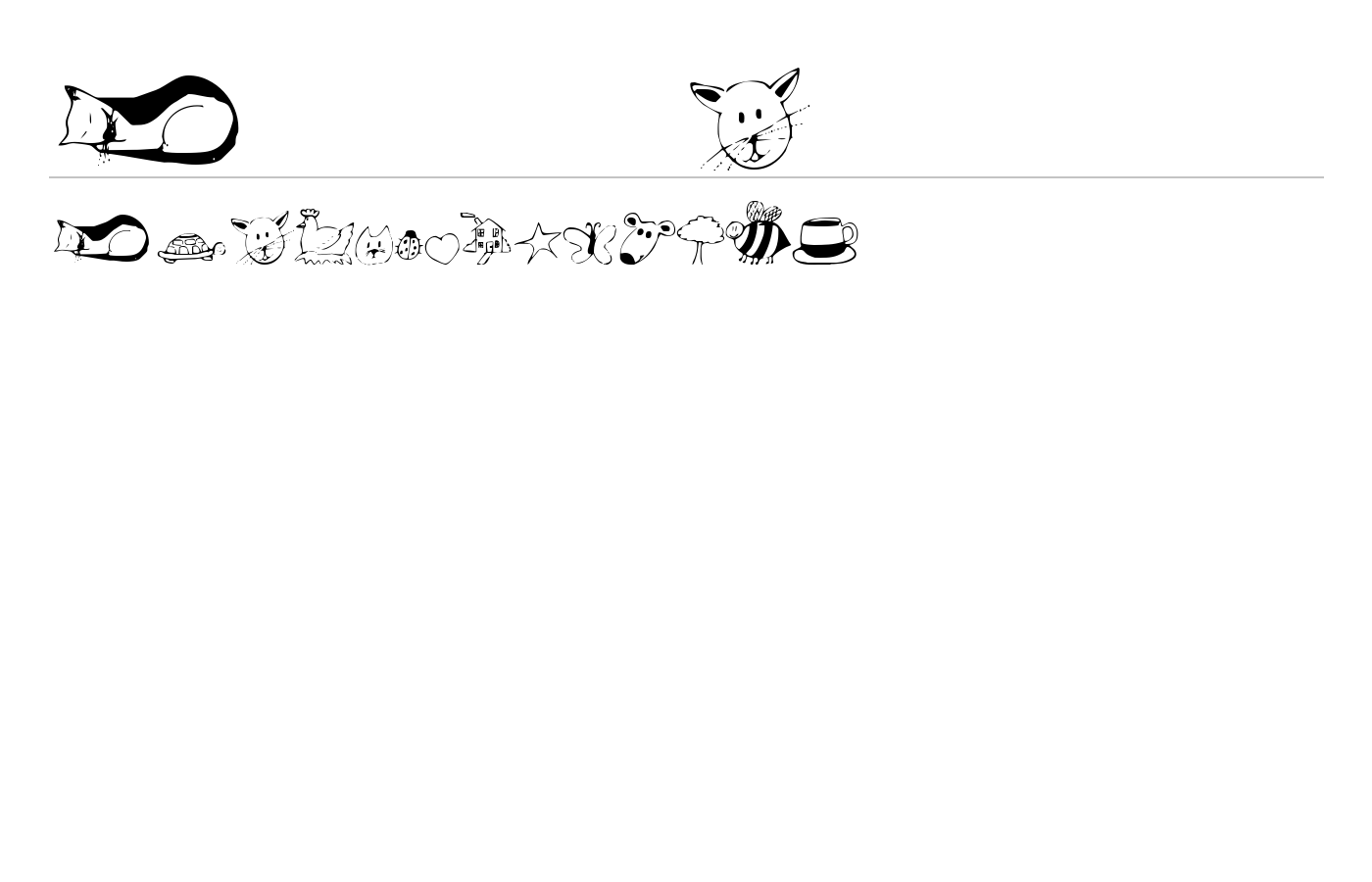 Andi's Critters Font preview