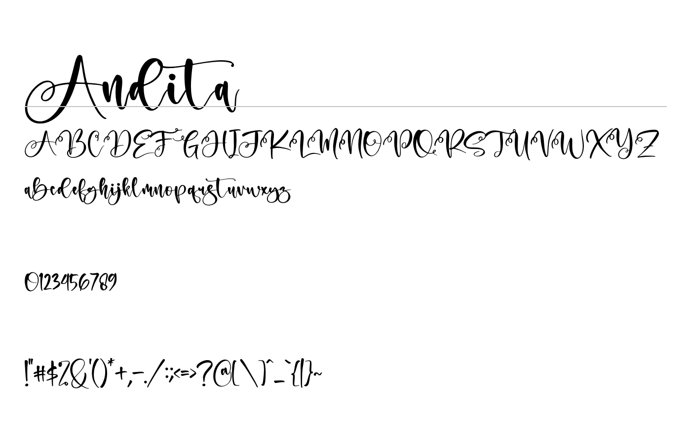 Andita Font preview