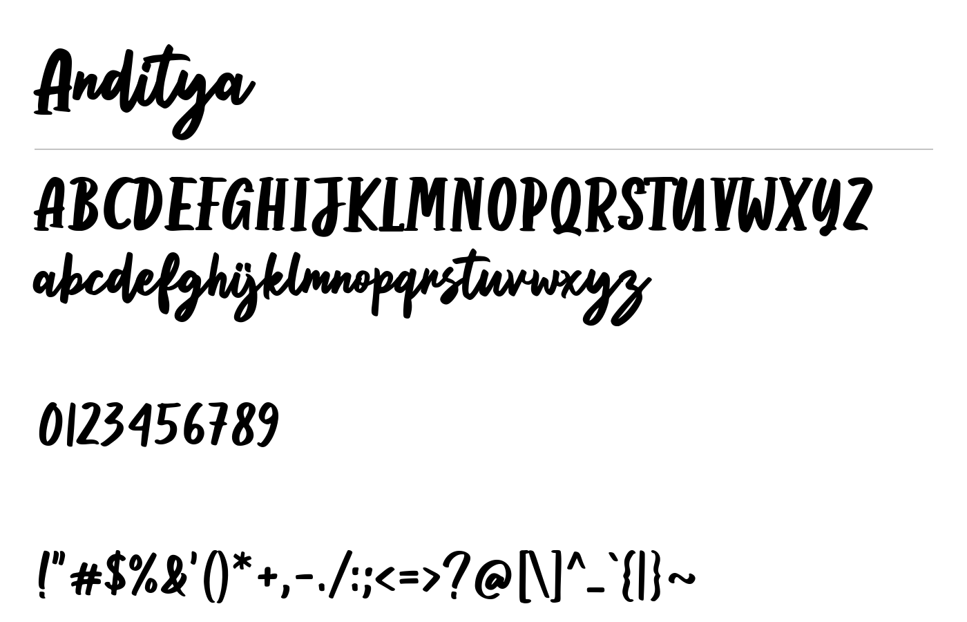 Anditya Font preview