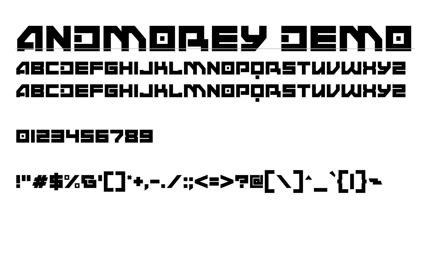 ANDMOREY Font preview