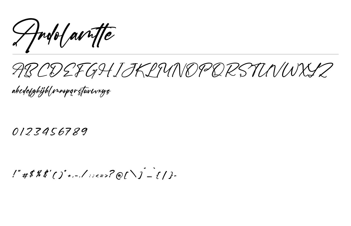Andolamtte Font preview