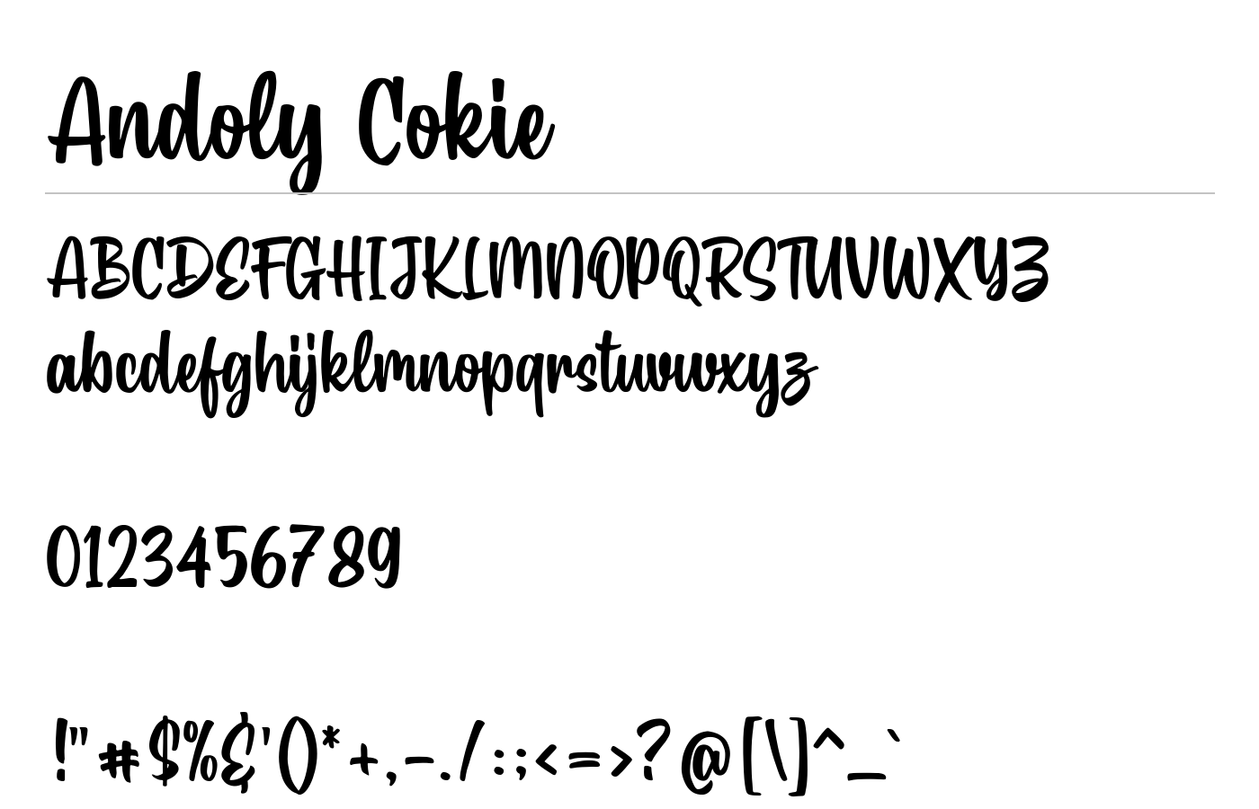 Andoly Cokie Font preview