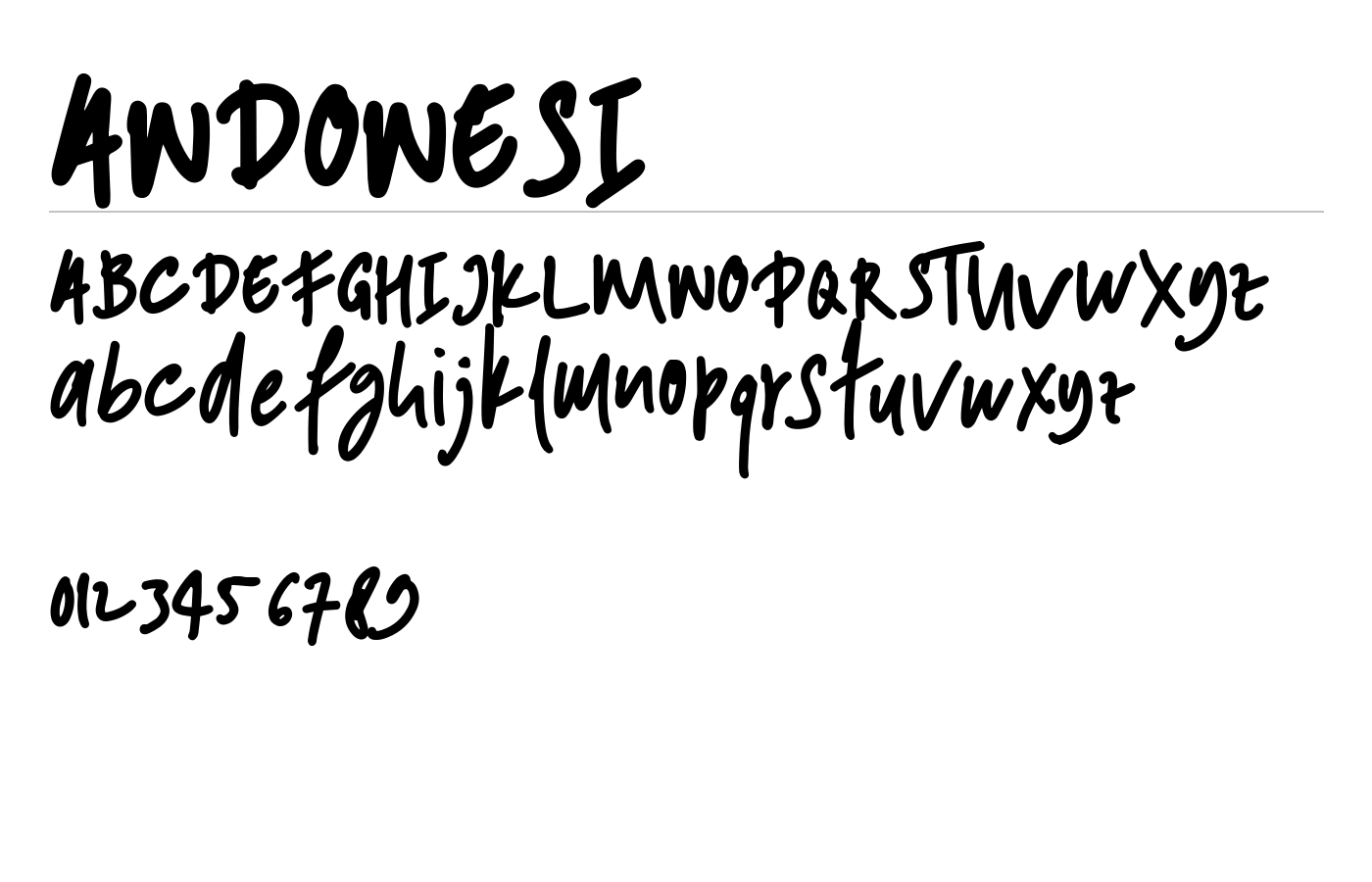 ANDONESI Font preview