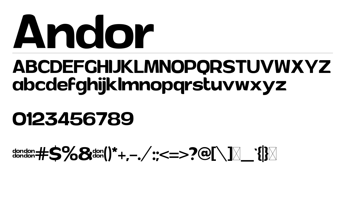 Andor Font preview