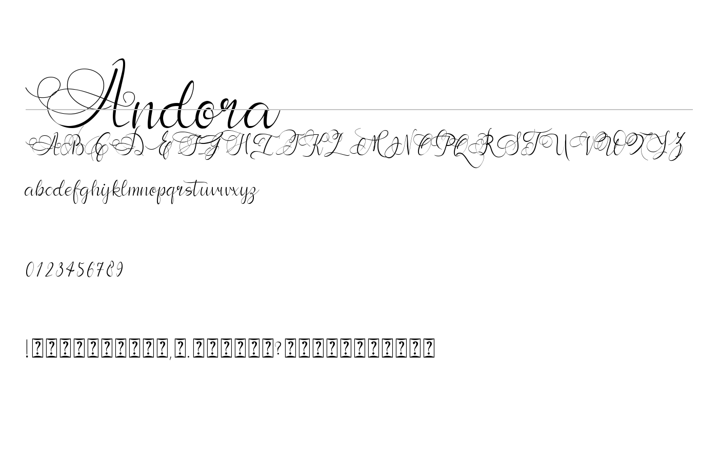 Andora Font preview