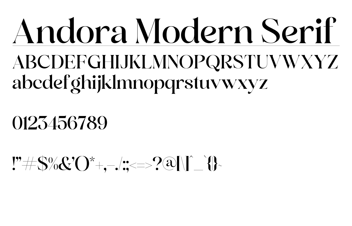 Andora Modern Serif Font preview