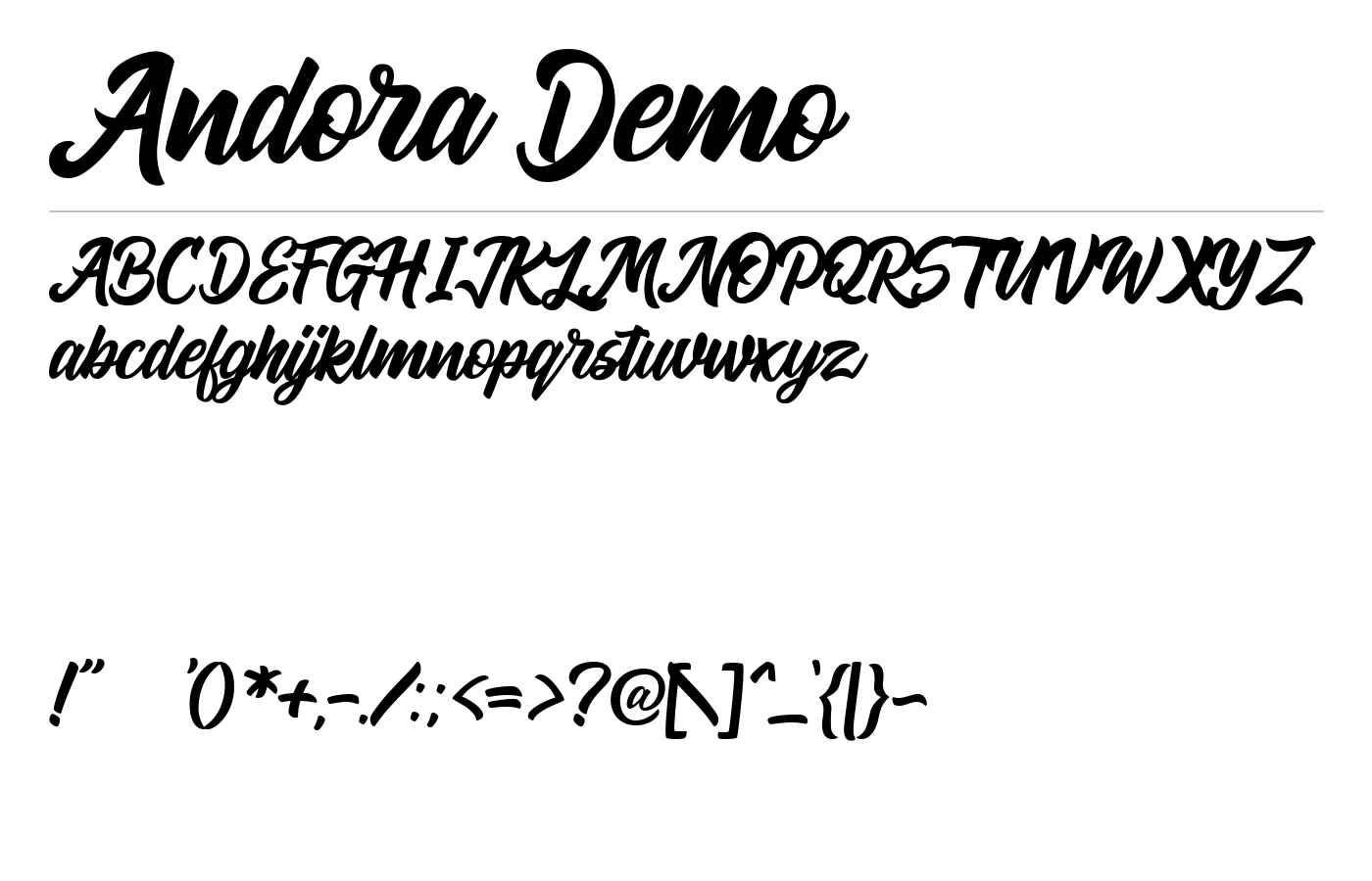 Andora Demo Font preview