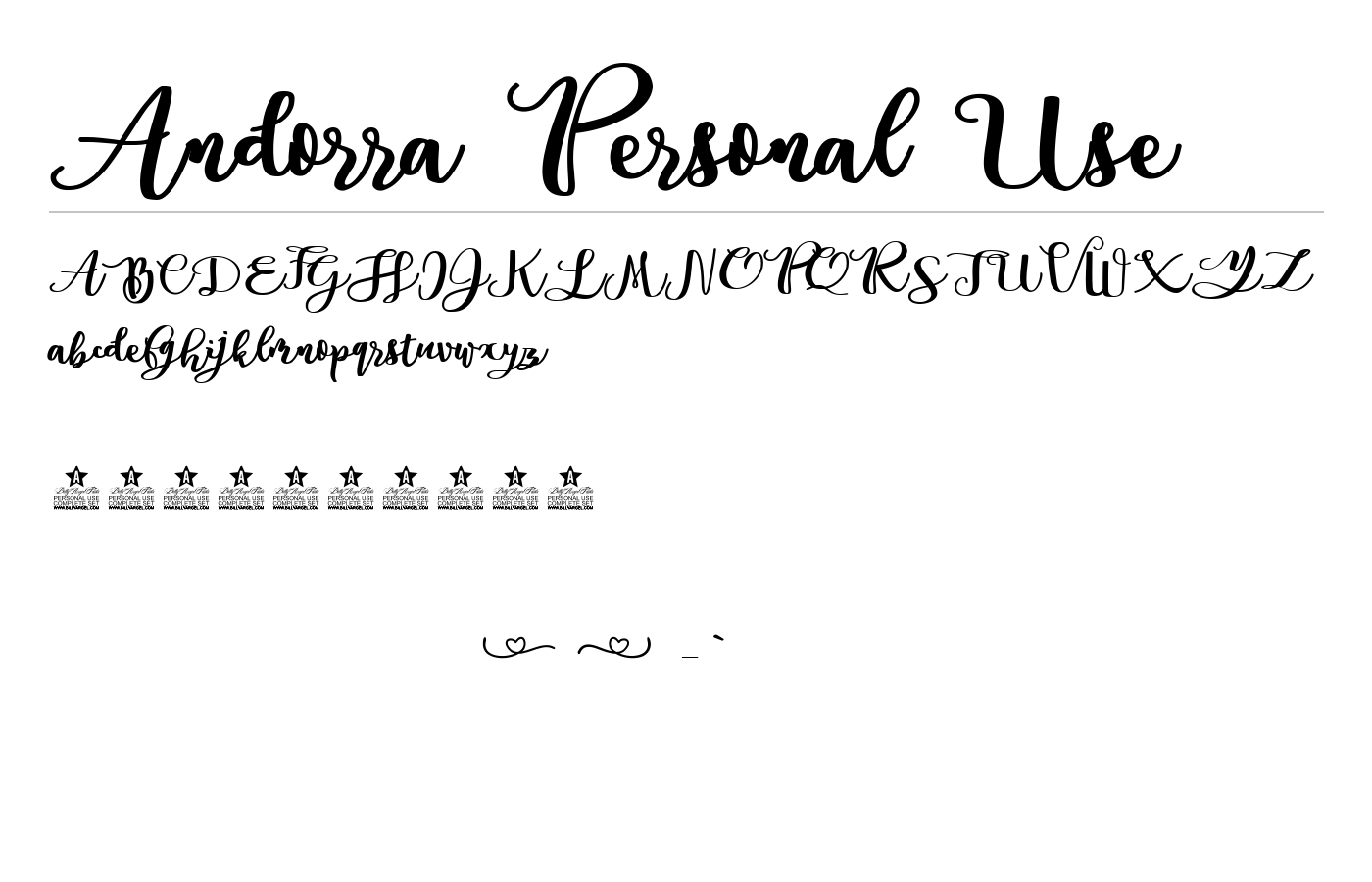 Andorra Personal Use Font preview